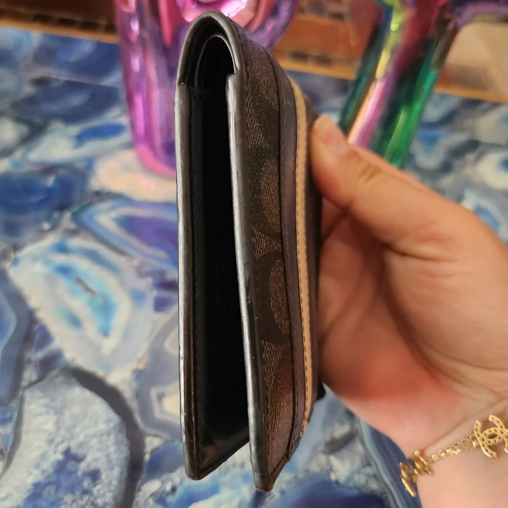 Coach leather signature men's wallet